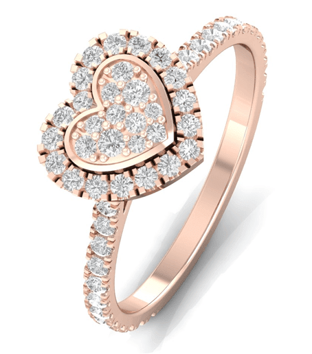 Cluster Diamond Ring For Valentine Day