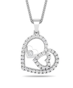 Charming Heart Diamond Pendant For Valentine Rose
