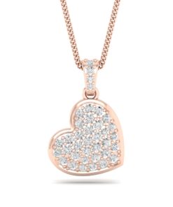 Diamond cluster heart pendant