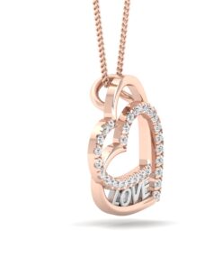 Interlock Love Heart Diamond Pendant